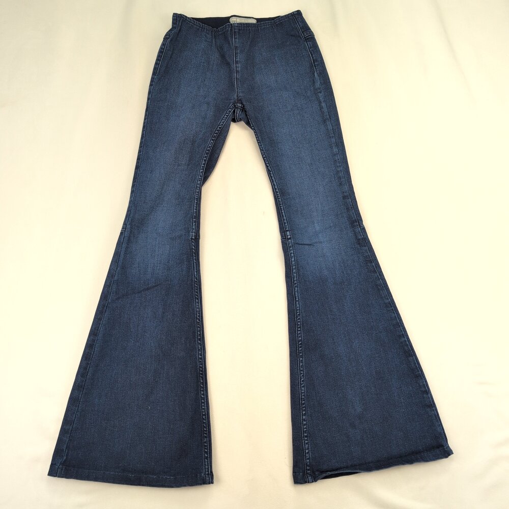Free People Flare Wide-Leg Jeans Women's Size 25 Dark Wash - Picture 2 of 12